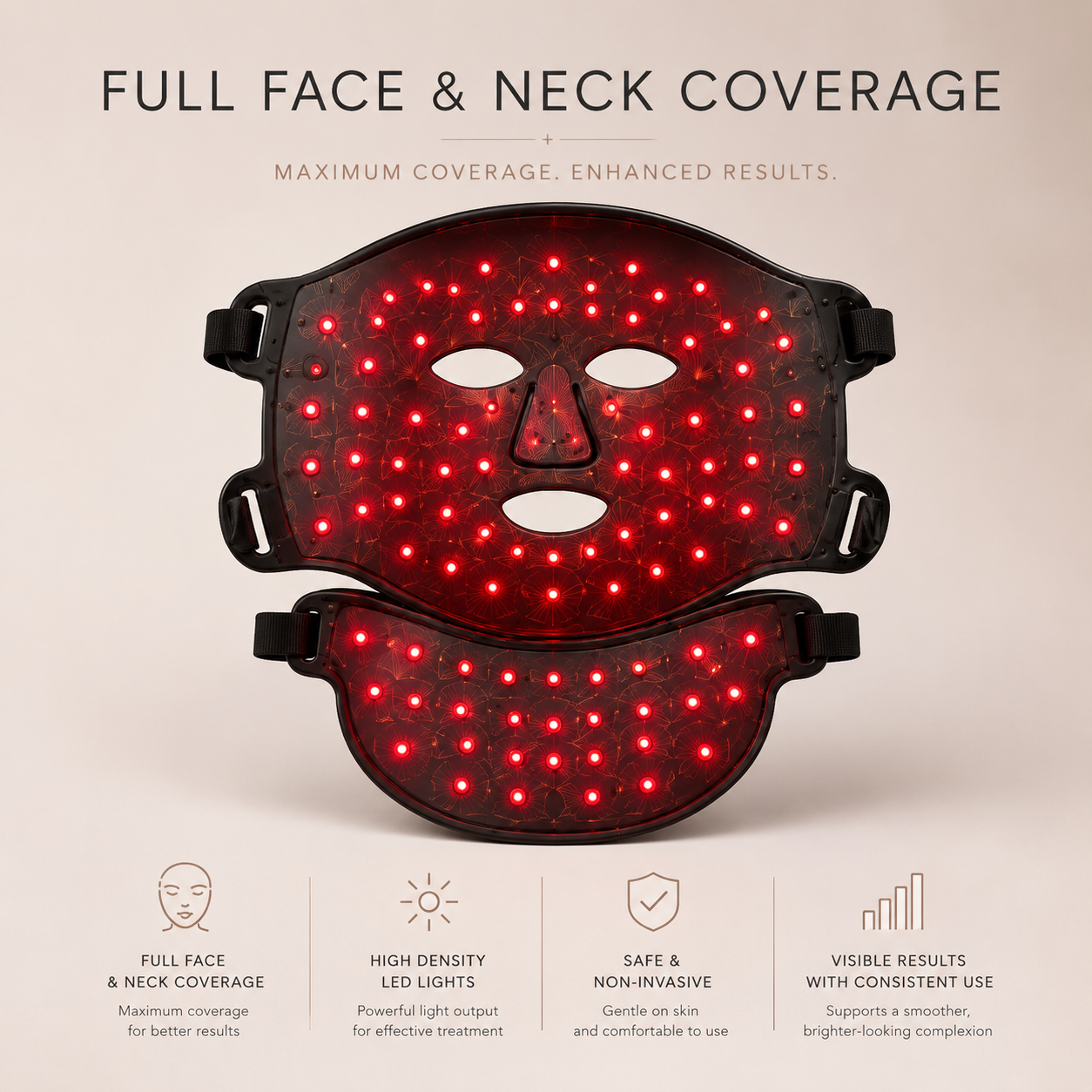 Ledora 8-Colour LED Face & Neck Light Therapy Mask.